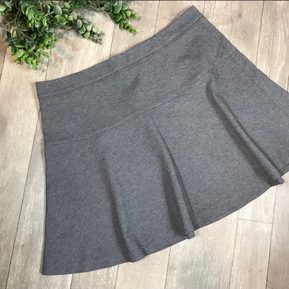 Banana Republic Gray Ponte Flirty Skirt